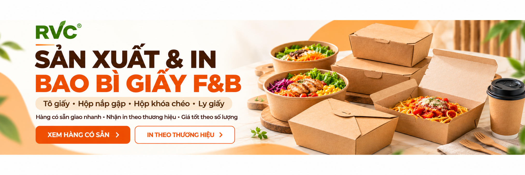 hộp giấy tô giấy và ly giấy rvc