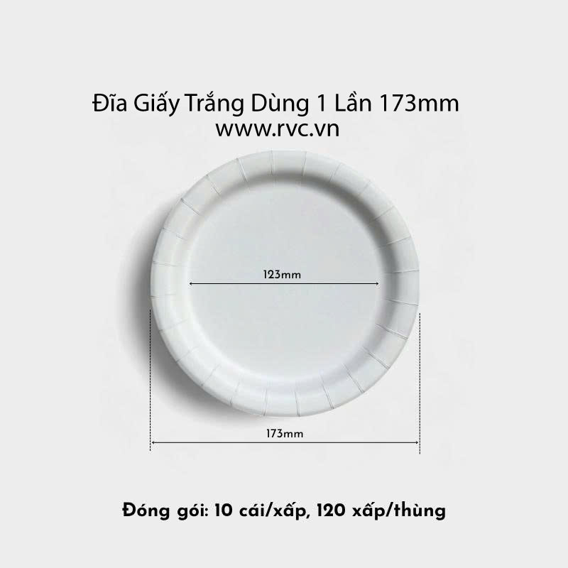 Đĩa giấy trắng dùng 1 lần