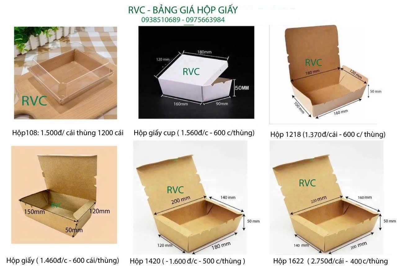 hộp giấy đựng thức ăn