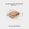 Hộp giấy kraft vuông 300ml nắp pet