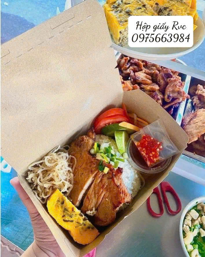 hộp giấy đựng cơm mang đi