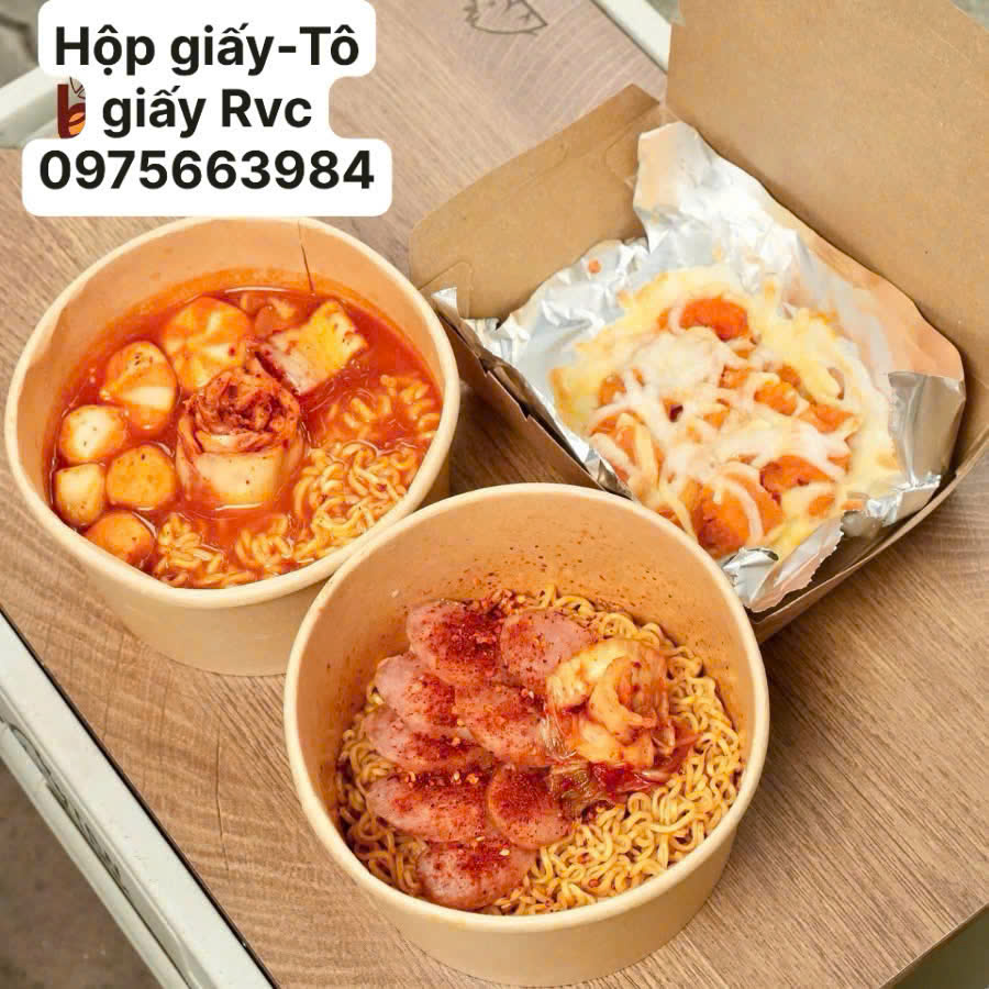 Hộp giấy đựng thức ăn mang đi nắp gập chống thấm