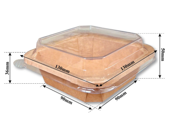 Hộp giấy kraft vuông 300ml – Mã vuong300ml