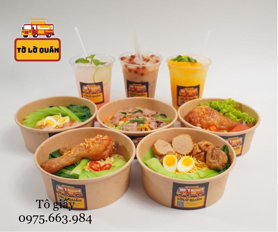 Tô giấy 750ml nắp nhựa/PP – Chống tràn, chống mềm, ăn xong dọn gọn