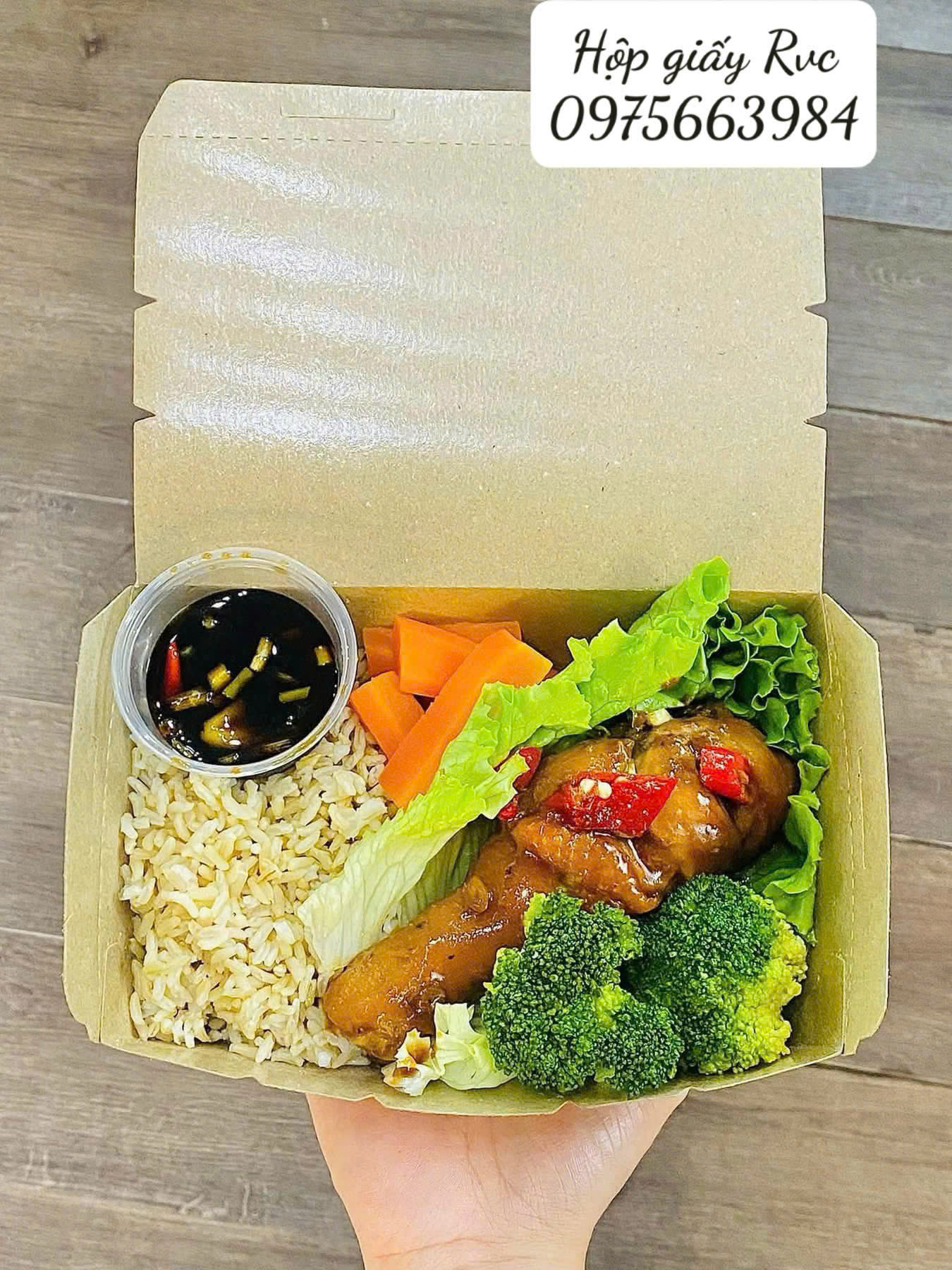 hộp giấy đựng cơm gà 