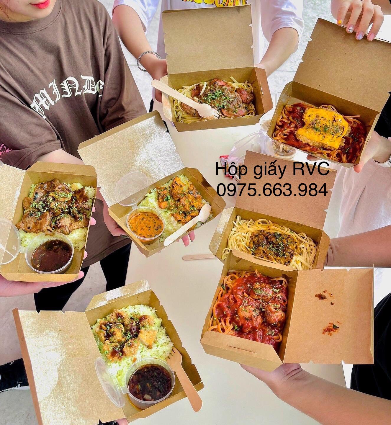 hộp giấy mang đi đựng thức ăn