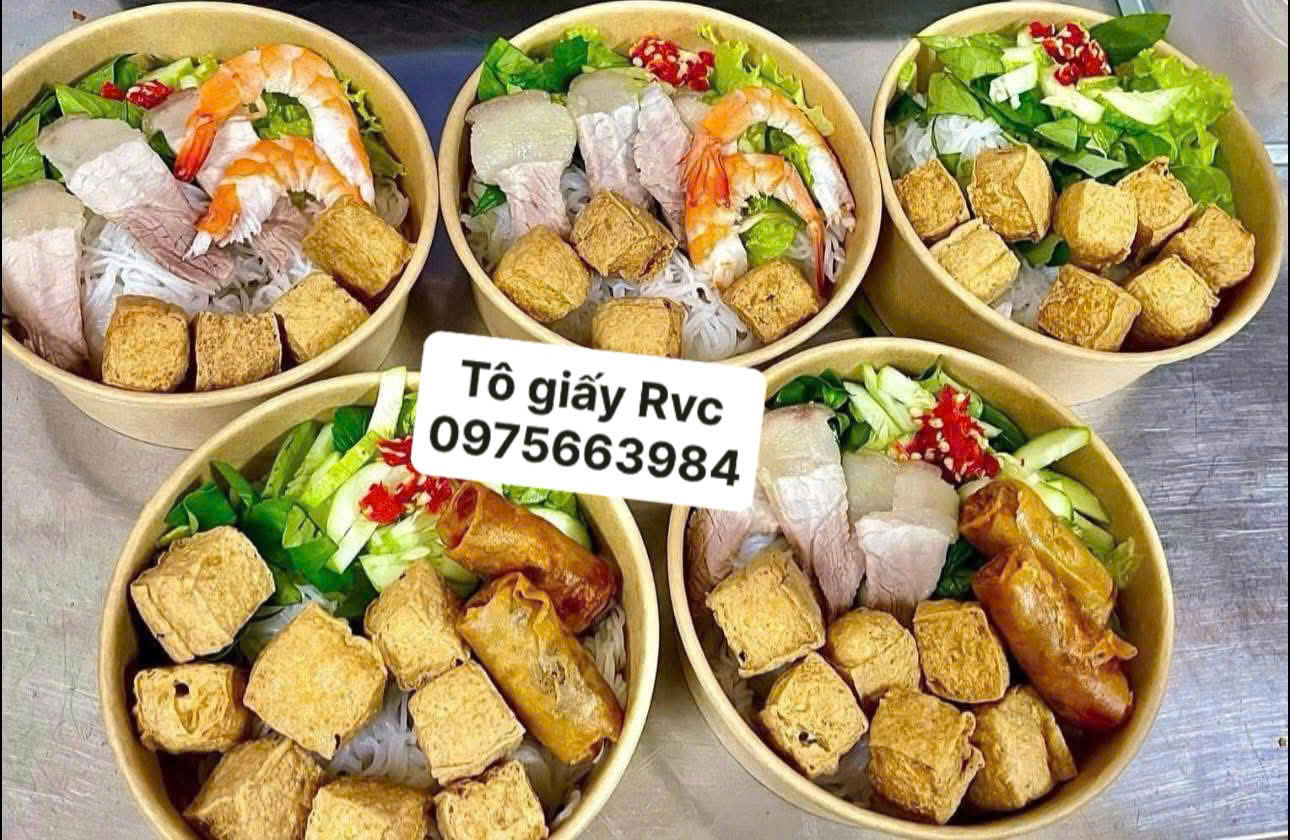 tô giấy đựng bún đậu mắm tôm