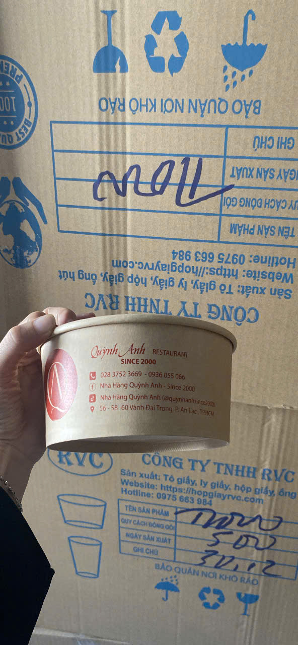 in tô giấy nâu đường kính 150mm