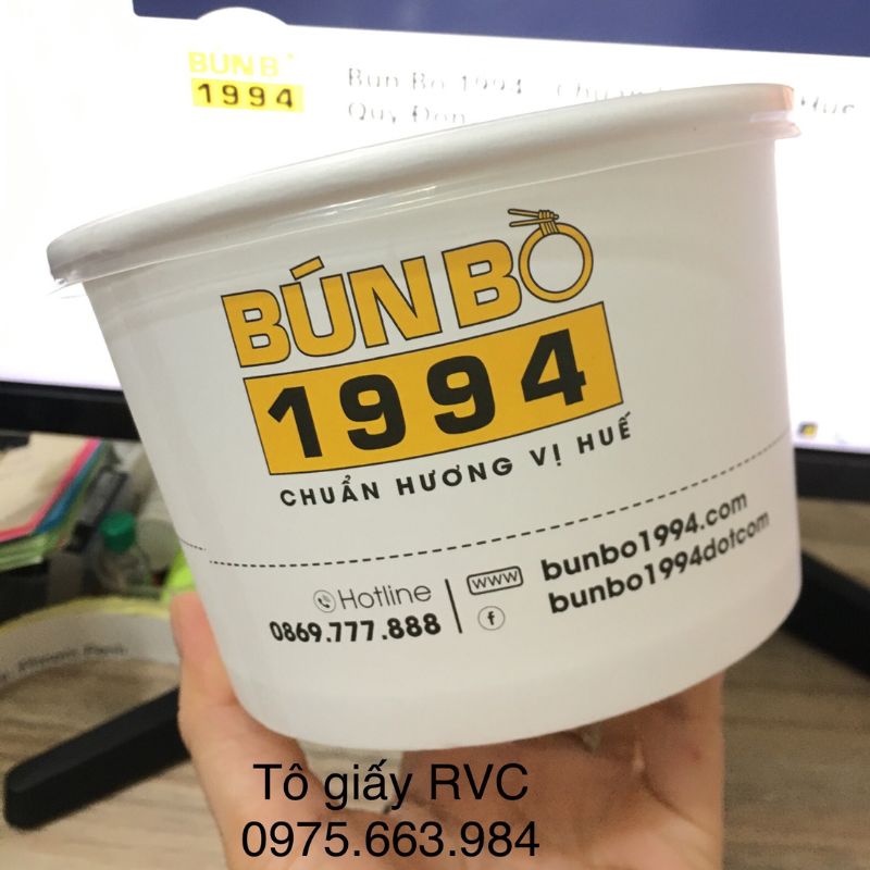 hình ảnh thực tế tô giấy 1000ml đã in