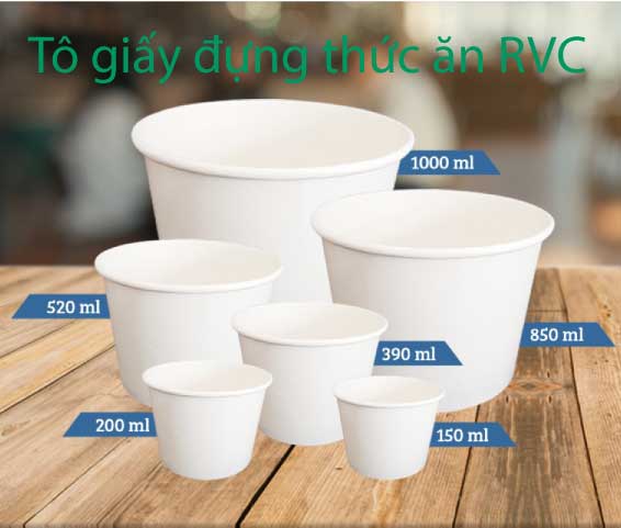 tô giấy 500ml và nhiều size