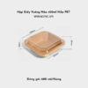 Hộp giấy kraft vuông nâu 400ml nắp pet