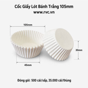cốc giấy lót bánh trắng 105mm