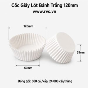 Cốc Giấy Lót Bánh Trắng 120mm