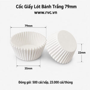 cốc giấy lót bánh trắng 79mm
