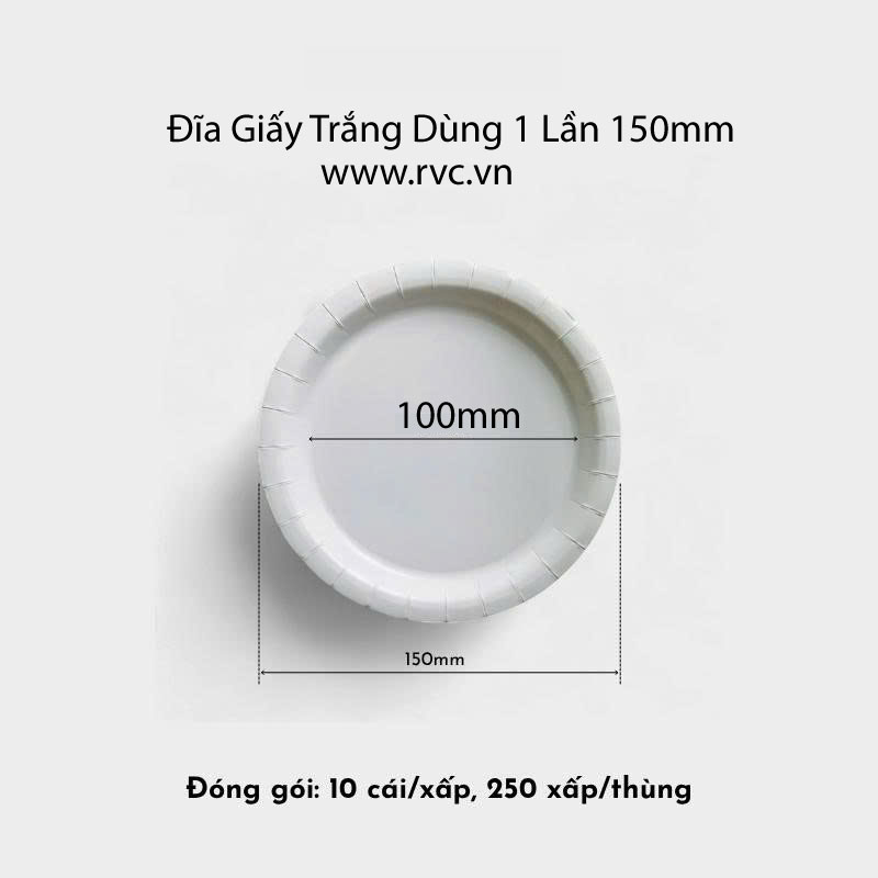 Đĩa giấy trắng dùng 1 lần
