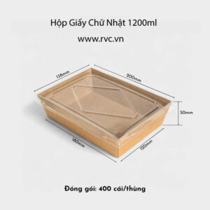 Hộp giấy chữ nhật 1200ml