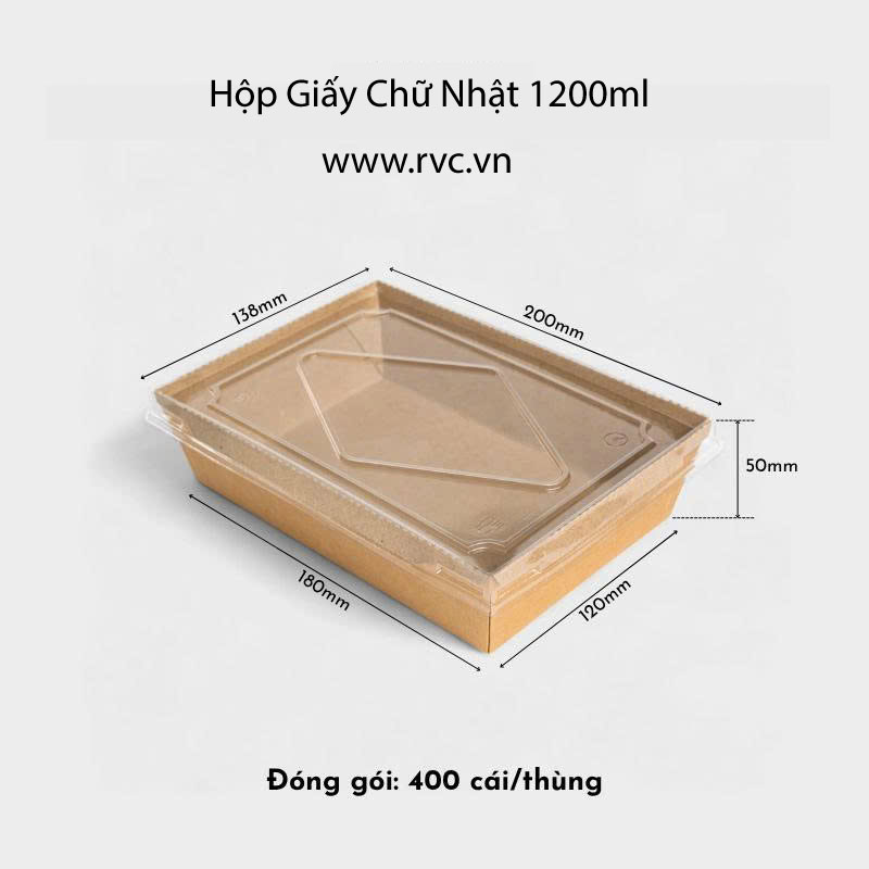 Hộp giấy chữ nhật 1200ml