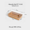 Hộp giấy chữ nhật nâu nắp pet trong 155.85
