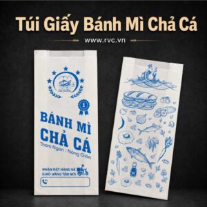 túi giấy bánh mì chả cá