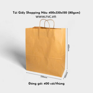 túi giấy nâu 400x330x150 mm
